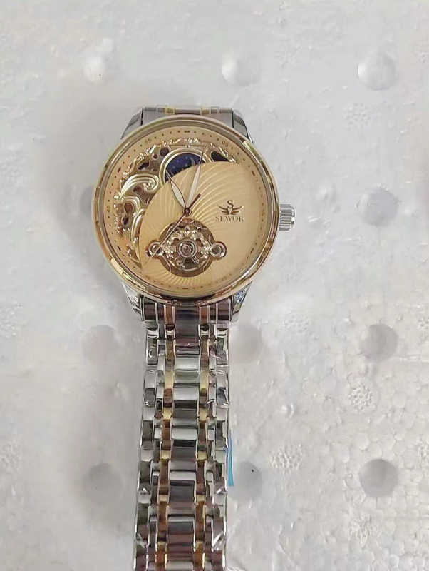 SEWOR vīriešu automātiskais mehāniskais pulkstenis vīriešu pulkstenis dobs Tourbillon gaismas ūdensizturīgs biznesa retro vīriešu pulkstenis