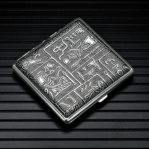 Hulgimüük nahast mustriga sigaretiümbris meestele butiik kerge 20 metallpulgaga nahast sigaretiümbris sigaretihoidja tehase otsesuitsukomplekt