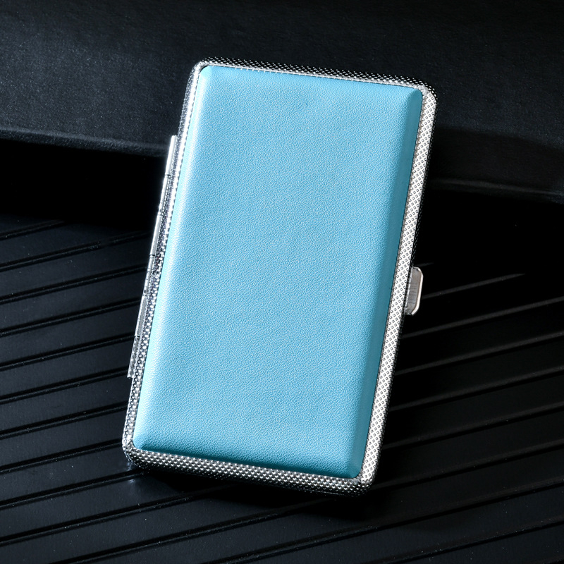 Hulgimüük nahast mustriga sigaretiümbris meestele butiik kerge 20 metallpulgaga nahast sigaretiümbris sigaretihoidja tehase otsesuitsukomplekt