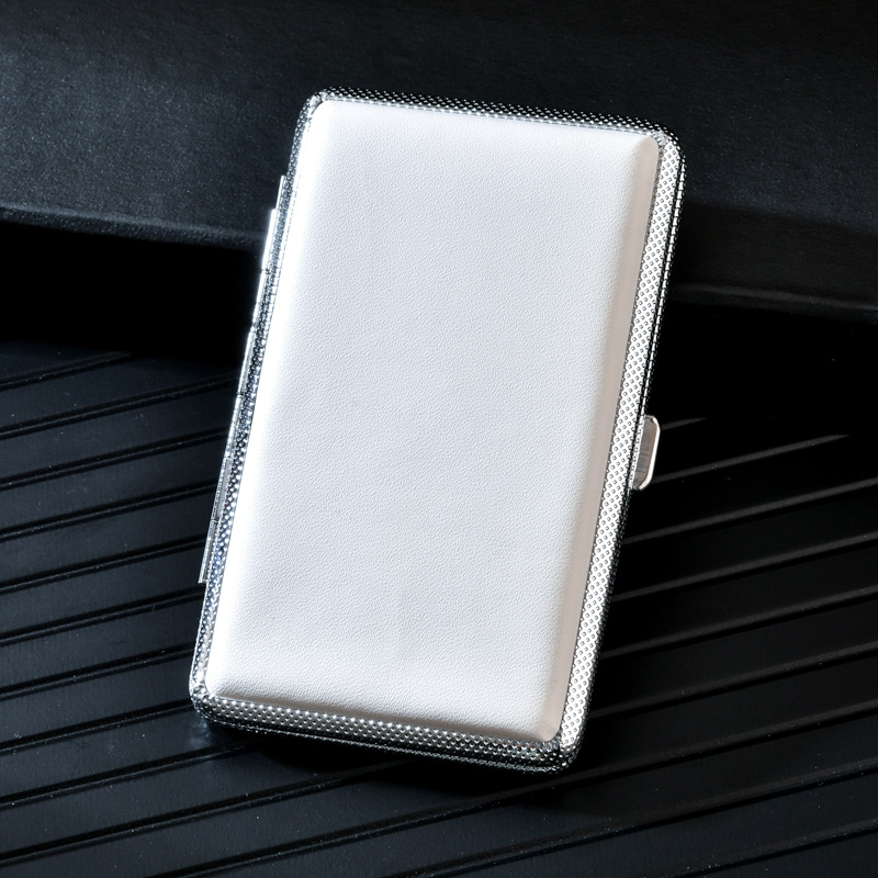 Hulgimüük nahast mustriga sigaretiümbris meestele butiik kerge 20 metallpulgaga nahast sigaretiümbris sigaretihoidja tehase otsesuitsukomplekt