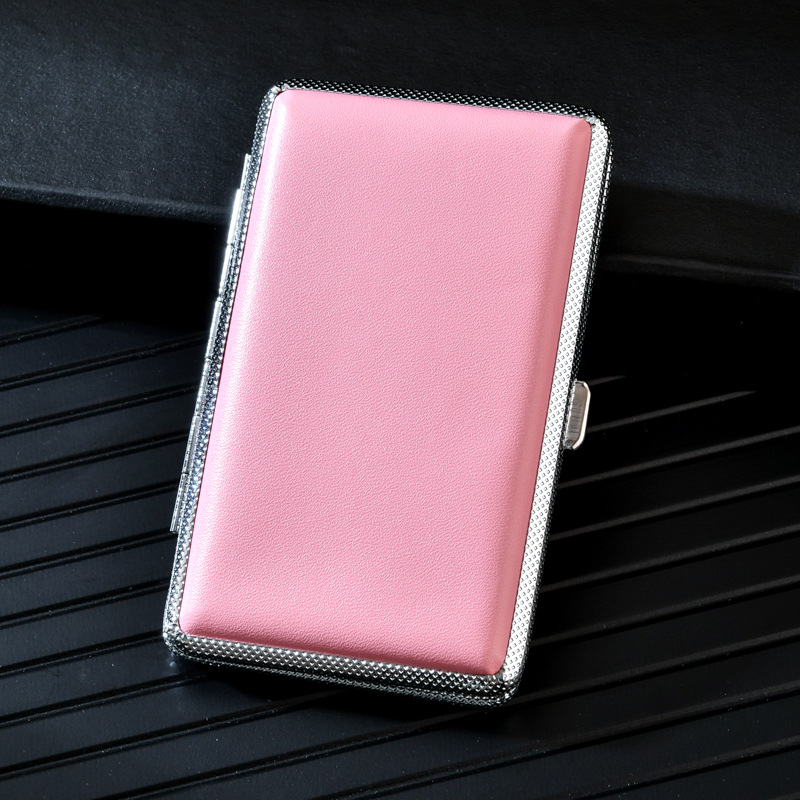 Hulgimüük nahast mustriga sigaretiümbris meestele butiik kerge 20 metallpulgaga nahast sigaretiümbris sigaretihoidja tehase otsesuitsukomplekt