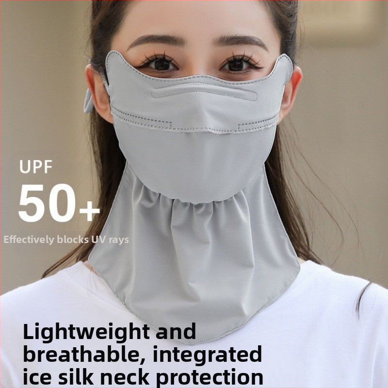 Suvine jääsiidist päikesekaitsekreemmask, kaelakaitse, päikesekaitse, UV-kaitse, hingav 3D-stereosilmakaitsega välistingimustes kasutatav päikesekaitsemask
