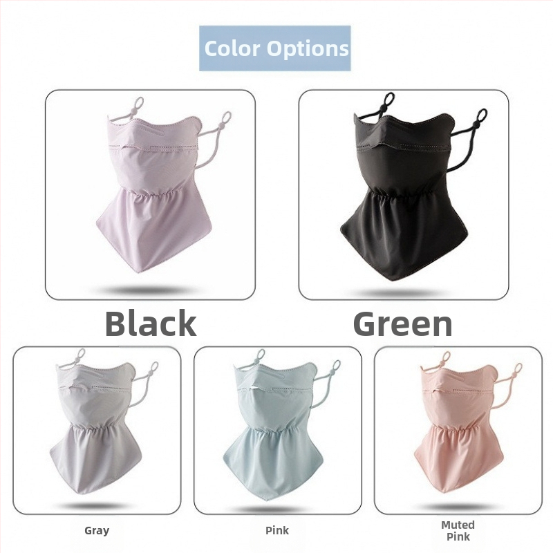Лятна слънцезащитна маска Ice Silk, защита на врата, слънцезащита, UV защита, дишаща 3D стерео защита на очите, слънцезащитен балсам за открито