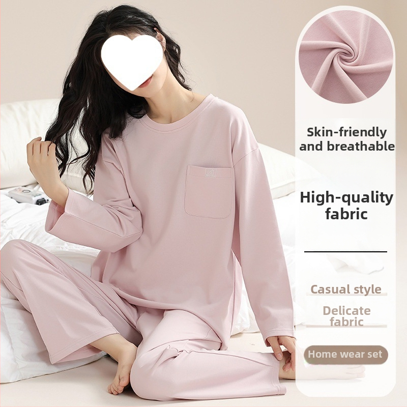 Pidžaamad Puuvillased pikkade varrukatega pulloverid Uus stiil Naiste koduriided ülikonnad pluss-suuruses kevad- ja sügispüksid Tüdrukute vabaaja armsad püksid