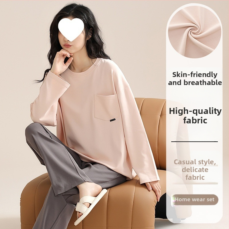 Pidžaamad Puuvillased pikkade varrukatega pulloverid Uus stiil Naiste koduriided ülikonnad pluss-suuruses kevad- ja sügispüksid Tüdrukute vabaaja armsad püksid
