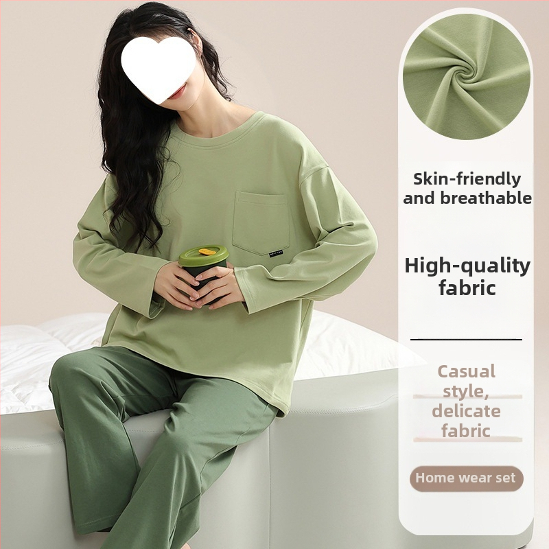 Pidžaamad Puuvillased pikkade varrukatega pulloverid Uus stiil Naiste koduriided ülikonnad pluss-suuruses kevad- ja sügispüksid Tüdrukute vabaaja armsad püksid