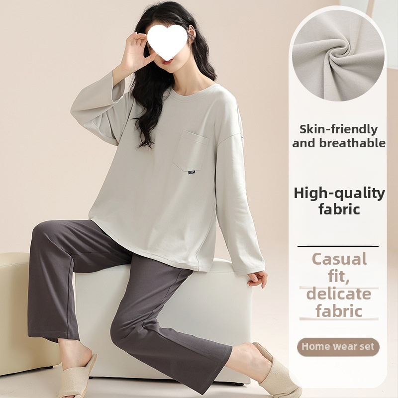 Pidžaamad Puuvillased pikkade varrukatega pulloverid Uus stiil Naiste koduriided ülikonnad pluss-suuruses kevad- ja sügispüksid Tüdrukute vabaaja armsad püksid