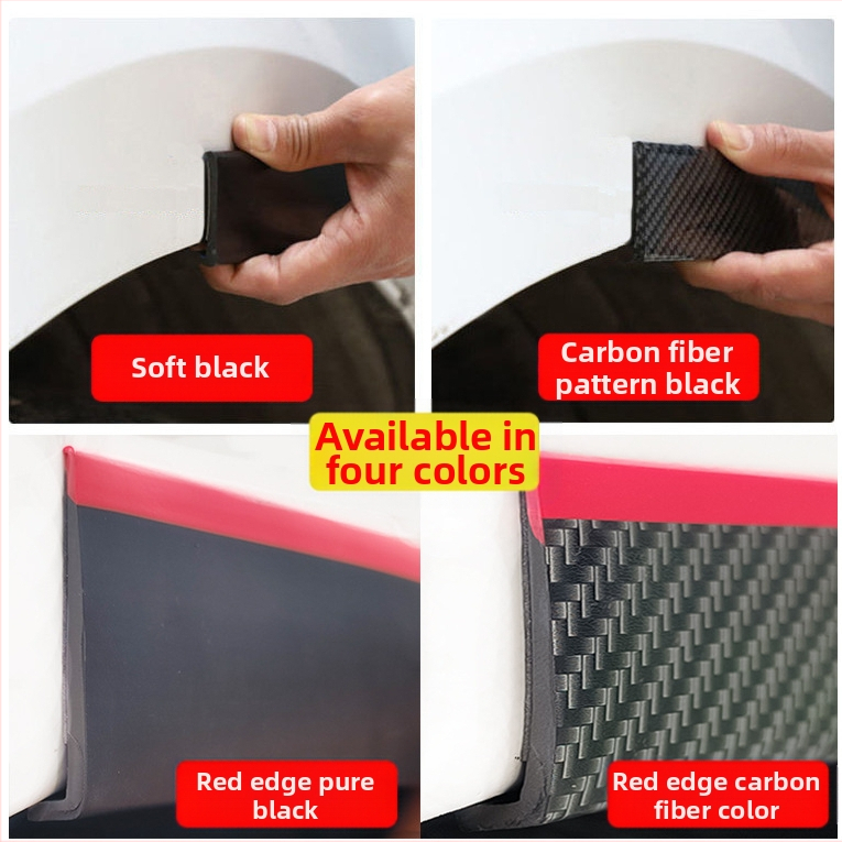 Automobiļa vispārēji modificēta riteņu uzacu gumijas sadursmes novēršanas sloksne, riteņa rumbas oglekļa šķiedras raksts, plata virsbūves riteņa apmales skrāpis, spārns