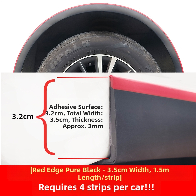 Automobiļa vispārēji modificēta riteņu uzacu gumijas sadursmes novēršanas sloksne, riteņa rumbas oglekļa šķiedras raksts, plata virsbūves riteņa apmales skrāpis, spārns