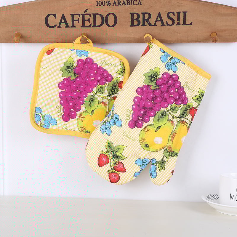 Mănuși de cuptor cu microunde din poliester, bumbac, direct din fabrică, din două piese, rezistente la temperaturi ridicate, anti-opărire, pentru masă, accesorii de bucătărie creative