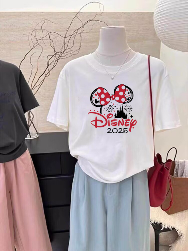 Suvine uus moodne T-särk vabaaja nišš, lühikeste varrukatega, naiste Korea stiilis keskmise pikkusega lahtine tudengitüdrukute alussärk