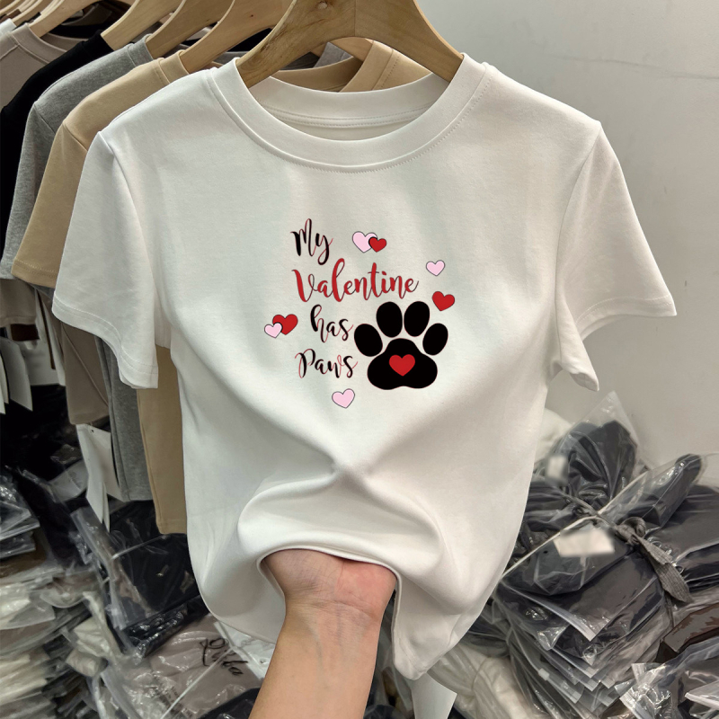 Suvine uus moodne T-särk vabaaja nišš, lühikeste varrukatega, naiste Korea stiilis keskmise pikkusega lahtine tudengitüdrukute alussärk