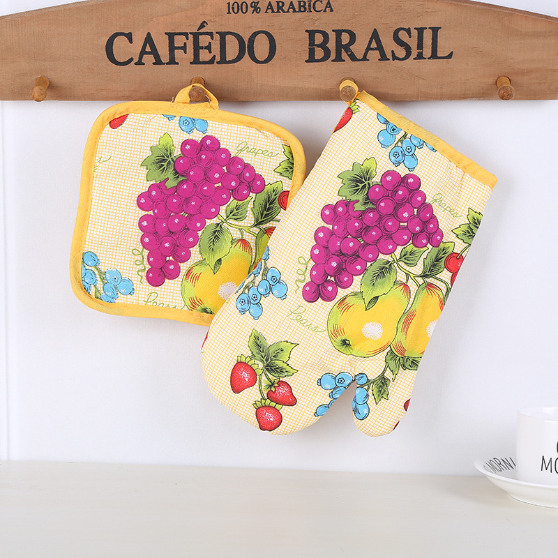 Mănuși de cuptor cu microunde din poliester, bumbac, direct din fabrică, din două piese, rezistente la temperaturi ridicate, anti-opărire, pentru masă, accesorii de bucătărie creative
