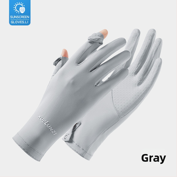 Suvised jääsiidist kindad, õhukesed lühikesed naiste õues kasutatavad jahedad hingavad päikesekaitse UV-kaitsega suvised päikesekaitsekindad