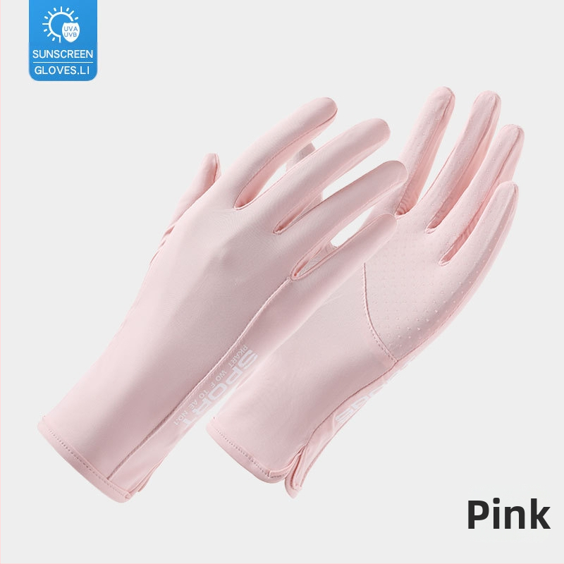 Suvised jääsiidist kindad, õhukesed lühikesed naiste õues kasutatavad jahedad hingavad päikesekaitse UV-kaitsega suvised päikesekaitsekindad