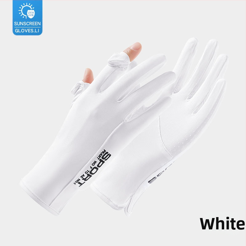 Suvised jääsiidist kindad, õhukesed lühikesed naiste õues kasutatavad jahedad hingavad päikesekaitse UV-kaitsega suvised päikesekaitsekindad