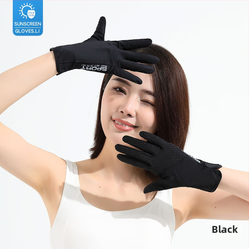 Suvised jääsiidist kindad, õhukesed lühikesed naiste õues kasutatavad jahedad hingavad päikesekaitse UV-kaitsega suvised päikesekaitsekindad