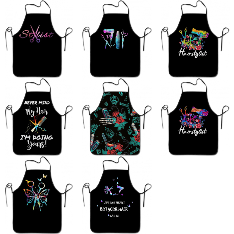 Veekindel luksuslik põll digitaaltrükiga juuksuri juuksuri põll juuksurisalongi juuksuripood määrdumiskindlad tööriided