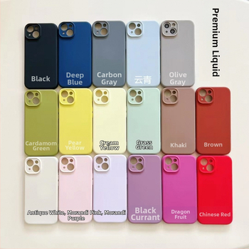 Piemērots Apple 15Pro šķidrā magnētiskā silikona maciņam Iphone14/13Promax Pure Color 16 universālajam aizsargmaciņam