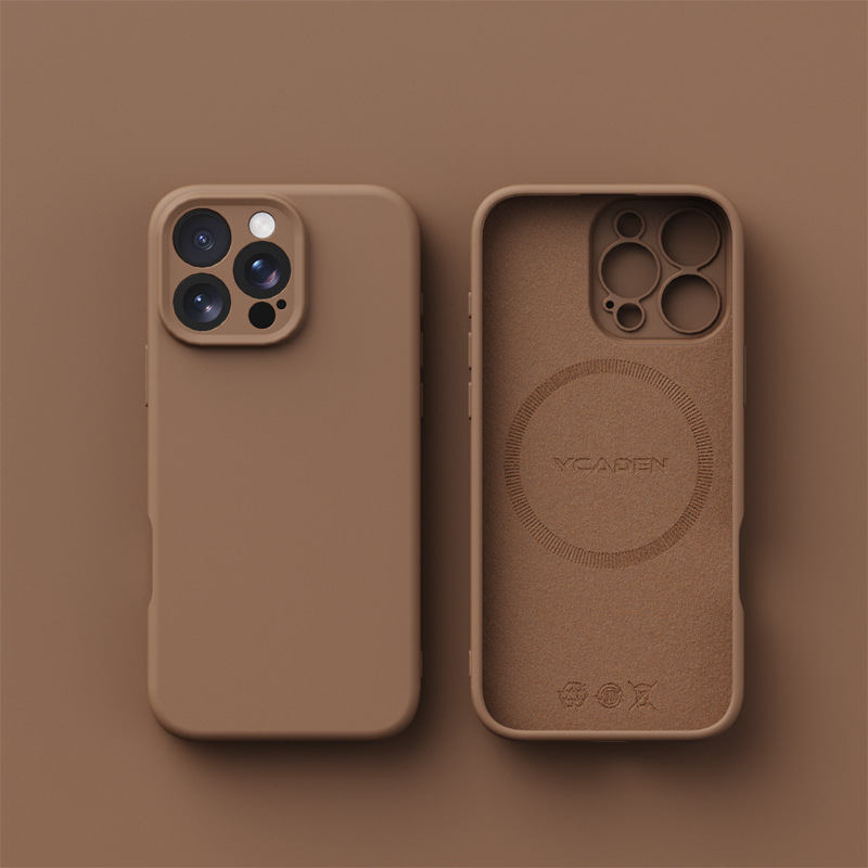 Piemērots Apple 15Pro šķidrā magnētiskā silikona maciņam Iphone14/13Promax Pure Color 16 universālajam aizsargmaciņam