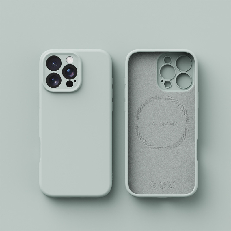 Piemērots Apple 15Pro šķidrā magnētiskā silikona maciņam Iphone14/13Promax Pure Color 16 universālajam aizsargmaciņam