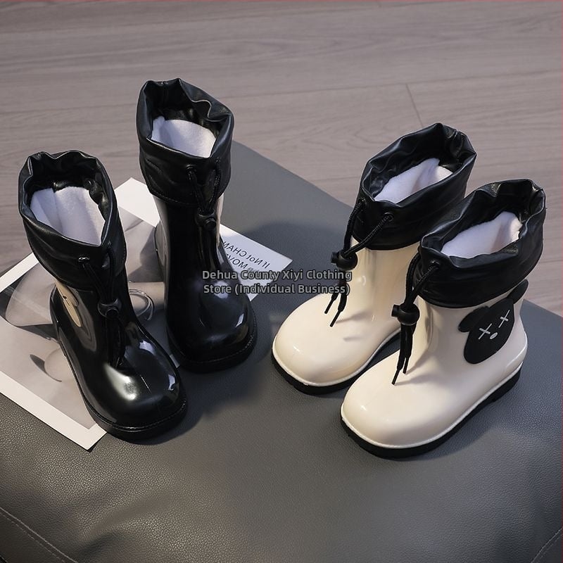 Παιδικές μπότες νερού για αγόρια και κορίτσια, παιδικά παπούτσια νερού με κινούμενα σχέδια, χαριτωμένες παιδικές μπότες νερού, αντιολισθητικά ζεστά αδιάβροχα παπούτσια φοιτητών