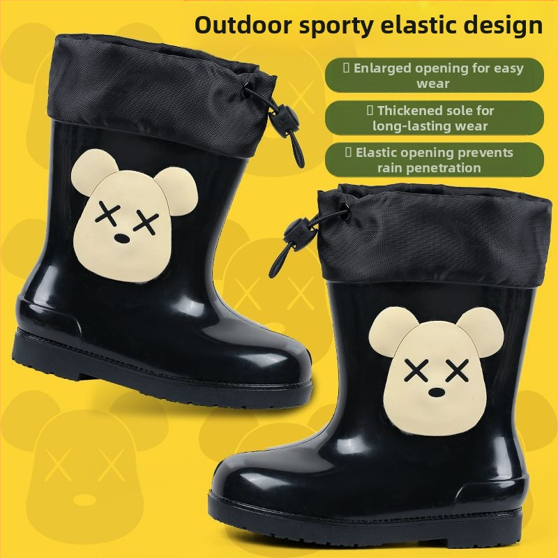 Παιδικές μπότες νερού για αγόρια και κορίτσια, παιδικά παπούτσια νερού με κινούμενα σχέδια, χαριτωμένες παιδικές μπότες νερού, αντιολισθητικά ζεστά αδιάβροχα παπούτσια φοιτητών