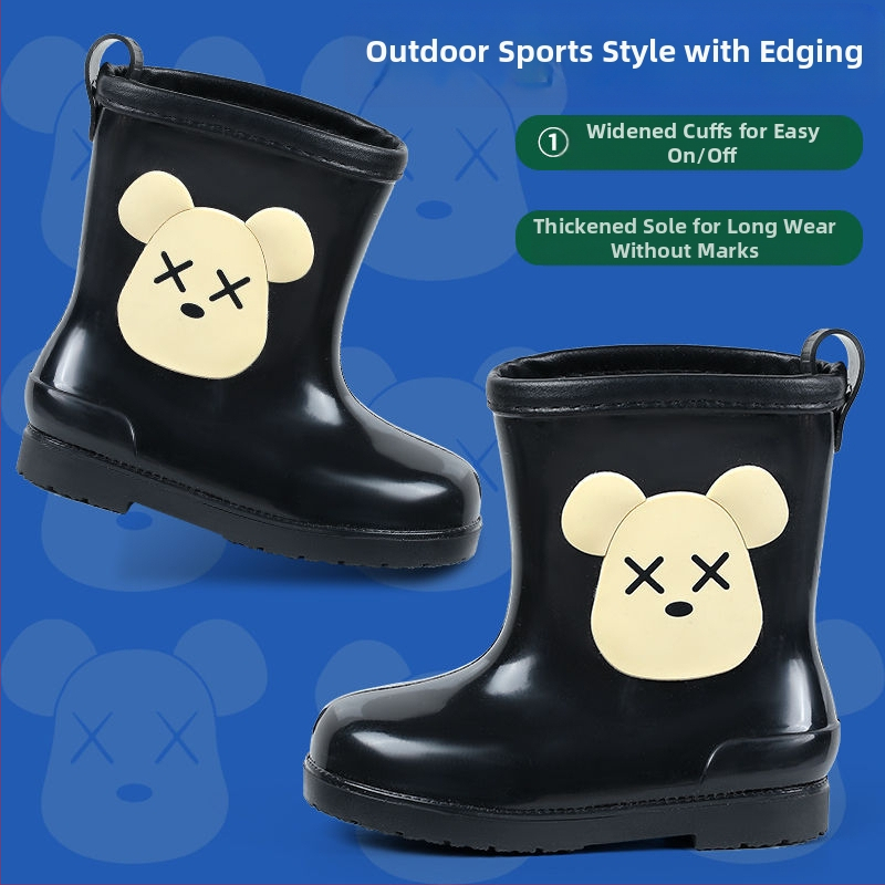 Παιδικές μπότες νερού για αγόρια και κορίτσια, παιδικά παπούτσια νερού με κινούμενα σχέδια, χαριτωμένες παιδικές μπότες νερού, αντιολισθητικά ζεστά αδιάβροχα παπούτσια φοιτητών