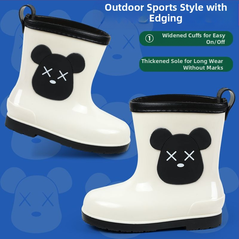 Παιδικές μπότες νερού για αγόρια και κορίτσια, παιδικά παπούτσια νερού με κινούμενα σχέδια, χαριτωμένες παιδικές μπότες νερού, αντιολισθητικά ζεστά αδιάβροχα παπούτσια φοιτητών