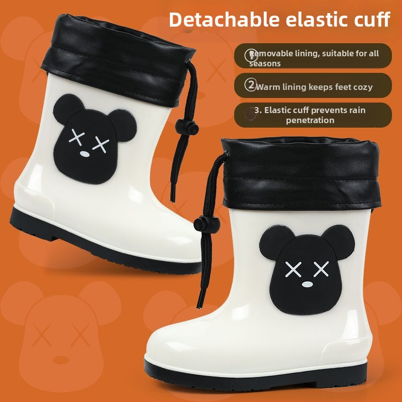 Παιδικές μπότες νερού για αγόρια και κορίτσια, παιδικά παπούτσια νερού με κινούμενα σχέδια, χαριτωμένες παιδικές μπότες νερού, αντιολισθητικά ζεστά αδιάβροχα παπούτσια φοιτητών
