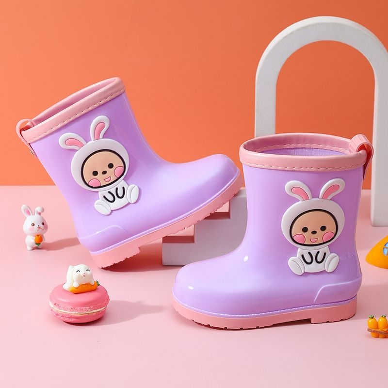 Παιδικές μπότες νερού για αγόρια και κορίτσια, παιδικά παπούτσια νερού με κινούμενα σχέδια, χαριτωμένες παιδικές μπότες νερού, αντιολισθητικά ζεστά αδιάβροχα παπούτσια φοιτητών
