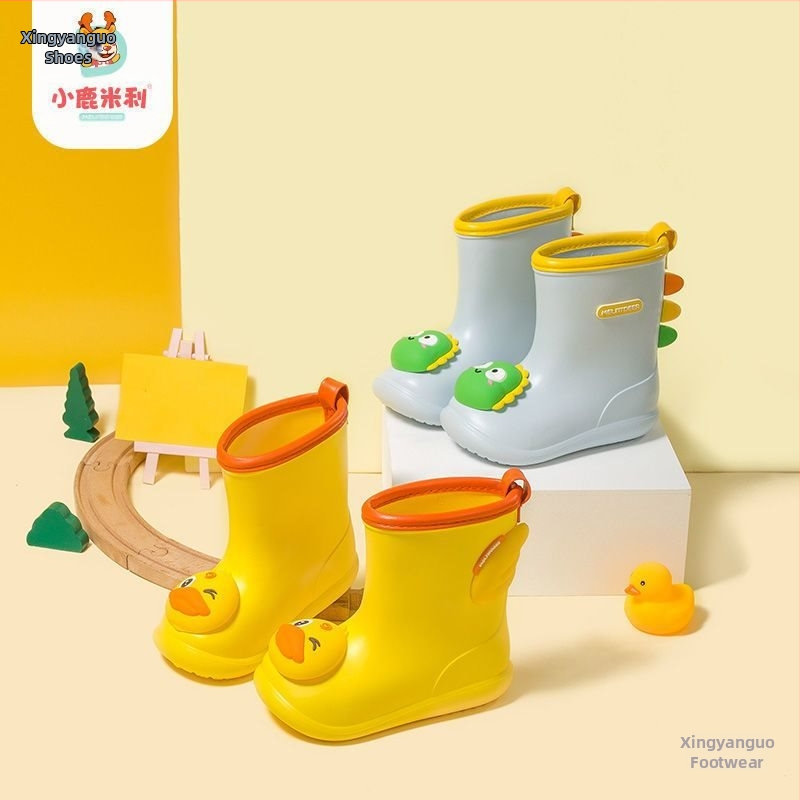 Детски гумени ботуши за момчета, детска градина, момичета, училище, универсални детски водоустойчиви гумени ботуши с мека подметка, неплъзгащи се с анимационни герои