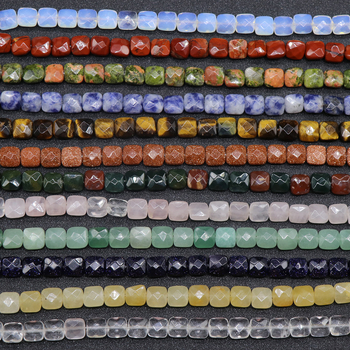 Kristall-agaat poolvääriskivist 8 mm ruudukujulised tahulised lahtised helmed isetehtud käevõru kaelakee ehete aksessuaarid materjalide hulgimüük