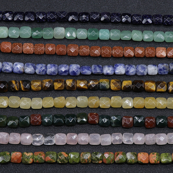 Kristall-agaat poolvääriskivist 8 mm ruudukujulised tahulised lahtised helmed isetehtud käevõru kaelakee ehete aksessuaarid materjalide hulgimüük