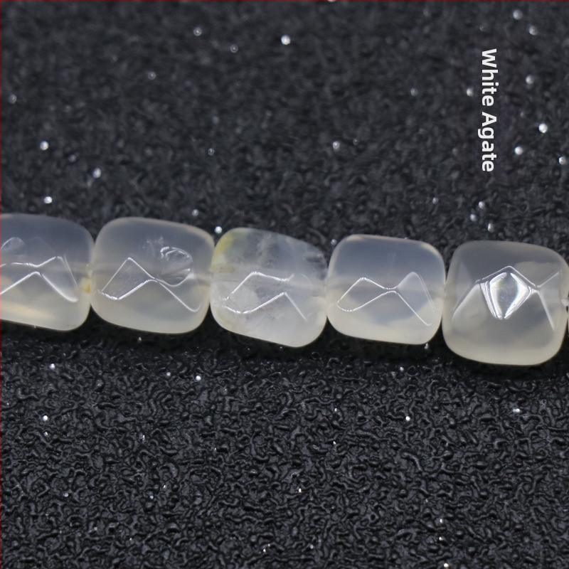 Kristall-agaat poolvääriskivist 8 mm ruudukujulised tahulised lahtised helmed isetehtud käevõru kaelakee ehete aksessuaarid materjalide hulgimüük