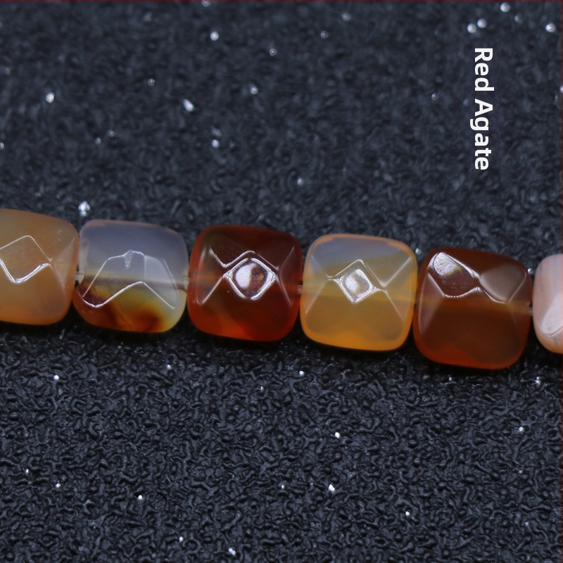 Kristall-agaat poolvääriskivist 8 mm ruudukujulised tahulised lahtised helmed isetehtud käevõru kaelakee ehete aksessuaarid materjalide hulgimüük