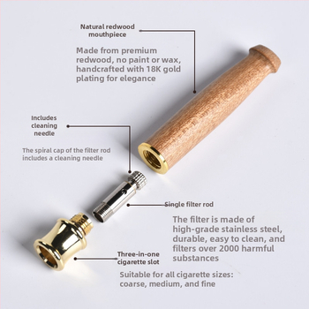 Jinsinan täispuidust sigaretifiltri sigaretihoidja filter jäme, keskmine ja peen, kolmeotstarbeline, tsirkulatsioonitüüpi, pestav