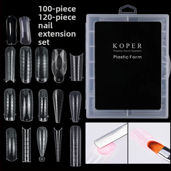 Piiriülene küünekunsti kristallvorm kristallpikendus paberivaba kiire fototeraapia küünepikendus 120 maduvorm