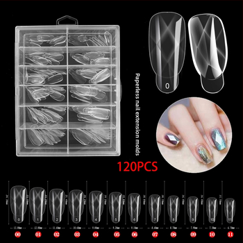 Piiriülene küünekunsti kristallvorm kristallpikendus paberivaba kiire fototeraapia küünepikendus 120 maduvorm