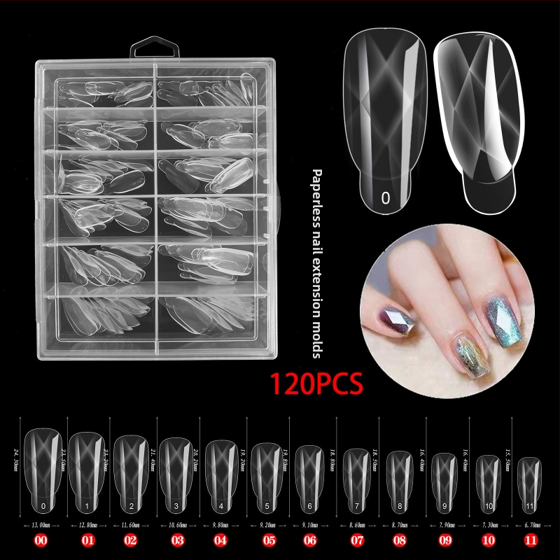 Krištáľová forma na nechtové umenie s krištáľovým predĺžením, bezpapierová rýchla fototerapia, predĺženie nechtov 120, hadia forma