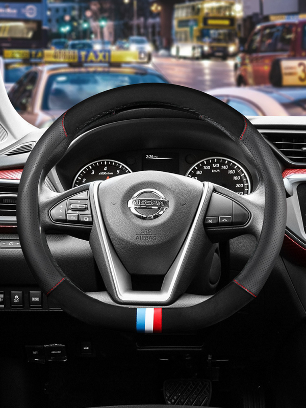 Nahkkattega rooliratas sobib Nissanile Nissan Xuanyi Qijun taevane päikesepaiste Tiida Bluebird käepidemekate igal aastaajal