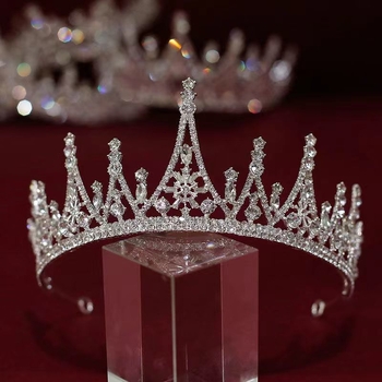 Līgavas tiara, grezna rhinestones kāzu kleita, liels kronis, Eiropas un Amerikas luksusa stils, grima un matu kronis, princeses dzimšanas diena