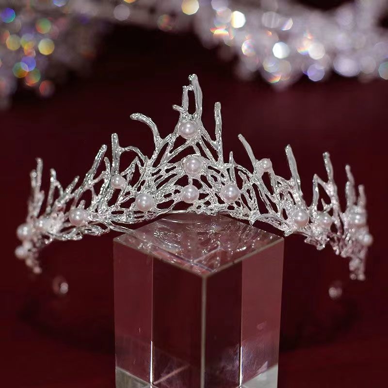 Līgavas tiara, grezna rhinestones kāzu kleita, liels kronis, Eiropas un Amerikas luksusa stils, grima un matu kronis, princeses dzimšanas diena
