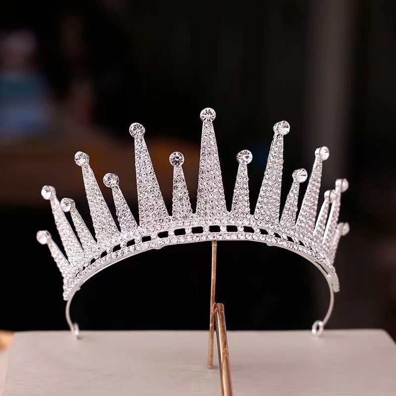 Līgavas tiara, grezna rhinestones kāzu kleita, liels kronis, Eiropas un Amerikas luksusa stils, grima un matu kronis, princeses dzimšanas diena