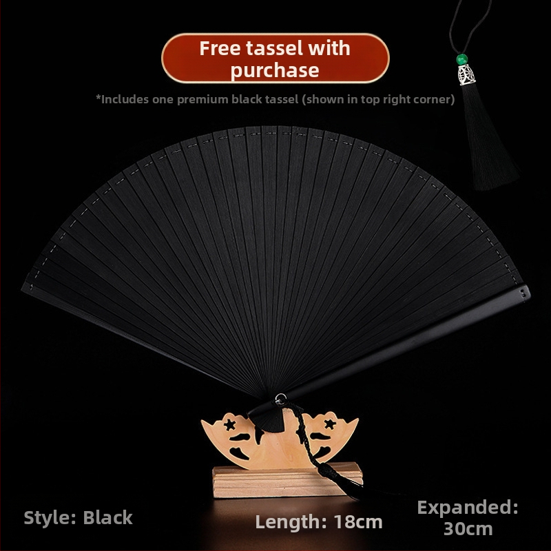 Täisbambusest kokkupandav ventilaator, uus hiina stiilis, rahvuslikus stiilis miniventilaator, iidse stiiliga cheongsam, väike kokkupandav ventilaator, retro kaasaskantav kokkupandav hulgimüük
