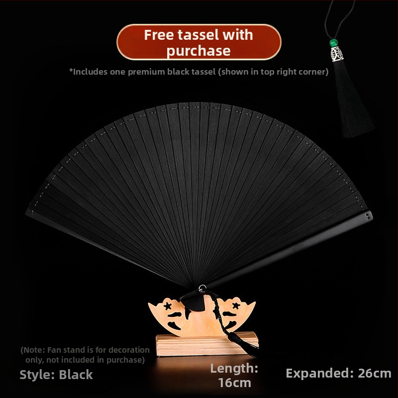 Täisbambusest kokkupandav ventilaator, uus hiina stiilis, rahvuslikus stiilis miniventilaator, iidse stiiliga cheongsam, väike kokkupandav ventilaator, retro kaasaskantav kokkupandav hulgimüük