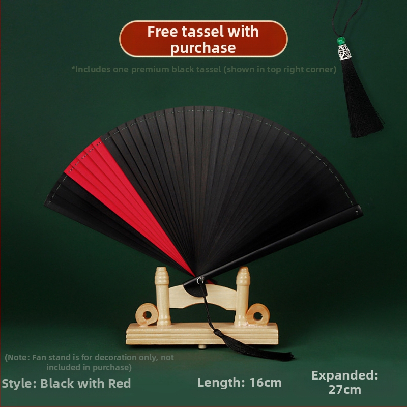 Täisbambusest kokkupandav ventilaator, uus hiina stiilis, rahvuslikus stiilis miniventilaator, iidse stiiliga cheongsam, väike kokkupandav ventilaator, retro kaasaskantav kokkupandav hulgimüük