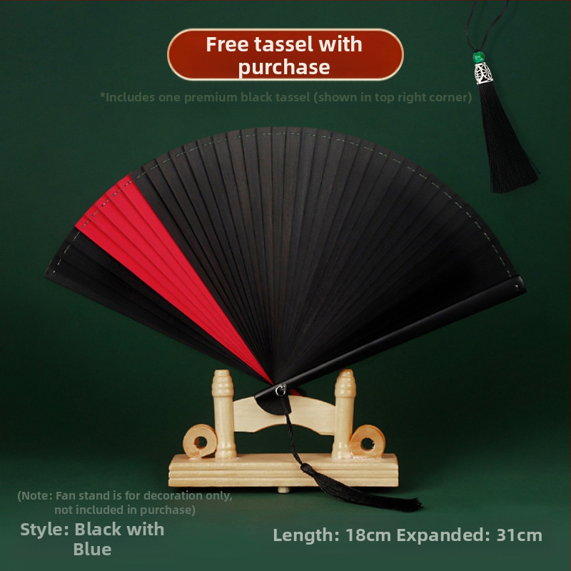 Täisbambusest kokkupandav ventilaator, uus hiina stiilis, rahvuslikus stiilis miniventilaator, iidse stiiliga cheongsam, väike kokkupandav ventilaator, retro kaasaskantav kokkupandav hulgimüük