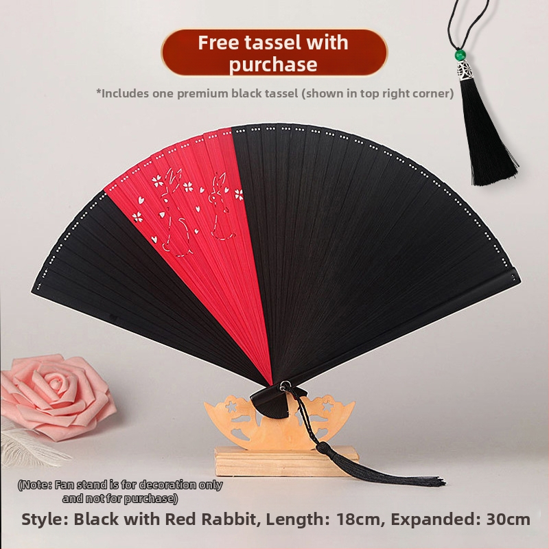 Täisbambusest kokkupandav ventilaator, uus hiina stiilis, rahvuslikus stiilis miniventilaator, iidse stiiliga cheongsam, väike kokkupandav ventilaator, retro kaasaskantav kokkupandav hulgimüük