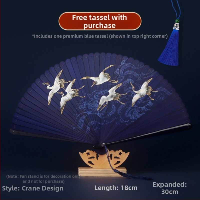 Täisbambusest kokkupandav ventilaator, uus hiina stiilis, rahvuslikus stiilis miniventilaator, iidse stiiliga cheongsam, väike kokkupandav ventilaator, retro kaasaskantav kokkupandav hulgimüük